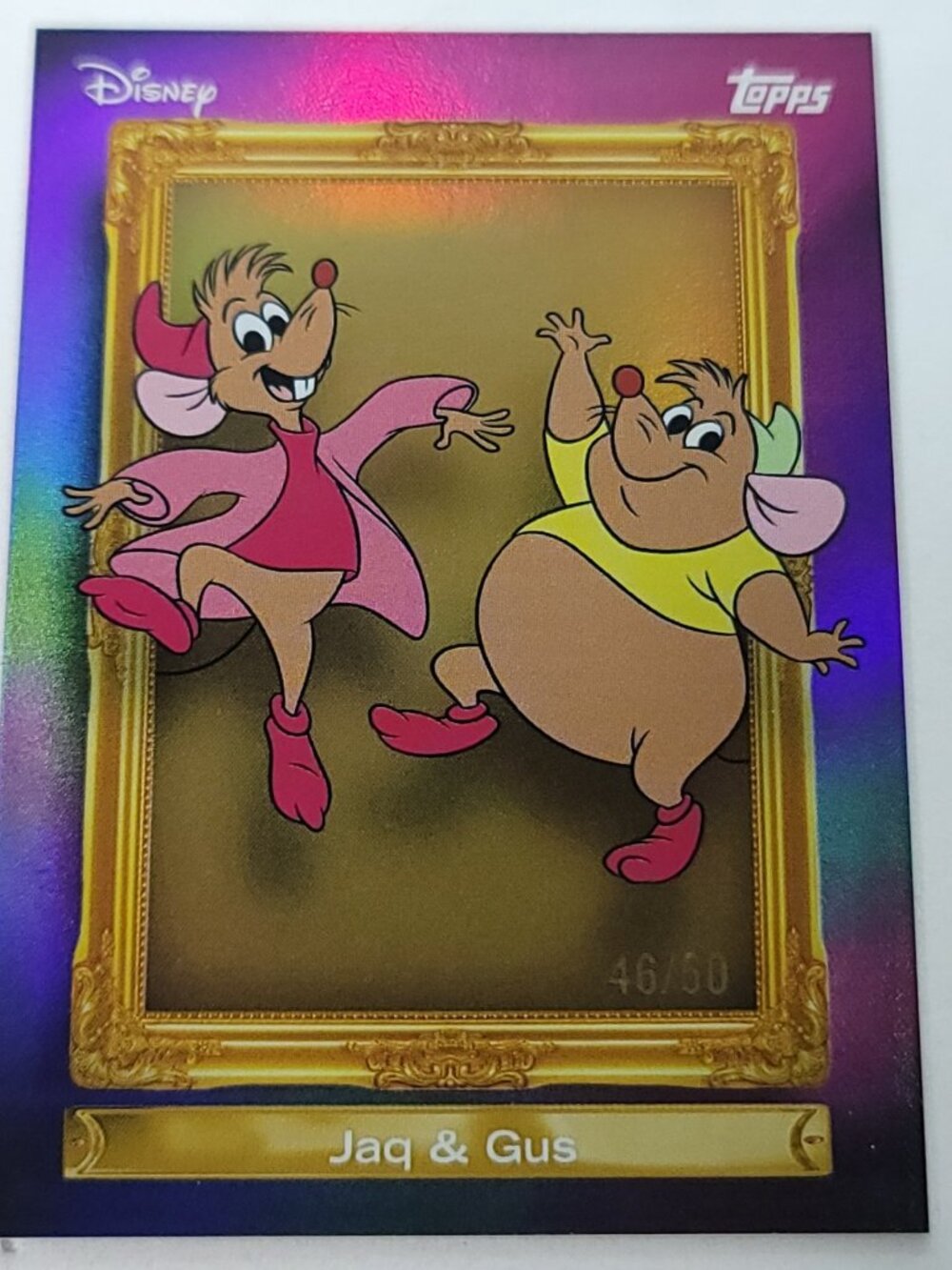 Jaq Gus Cinderella Topps 2026 Disney Neon Gold Family First Limited 46/50
